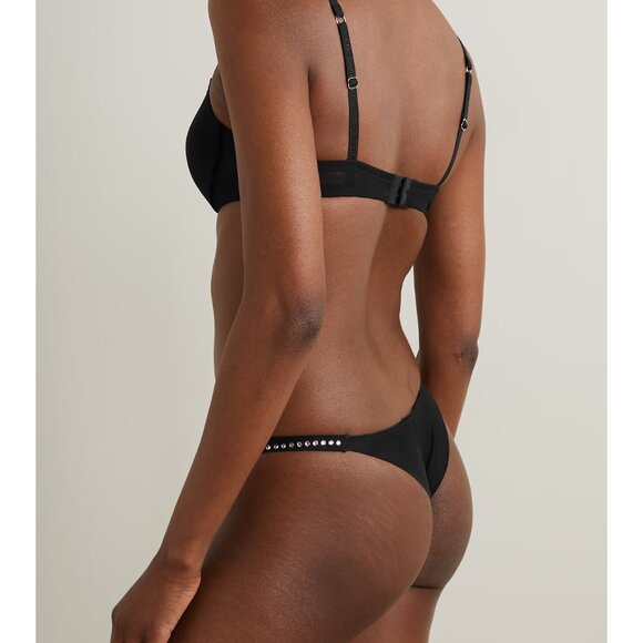 I.D. SARRIERI SWAROVSKI Nuit Interdit crystal-embellished tulle thong - BNWT XS - Picture 6 of 8